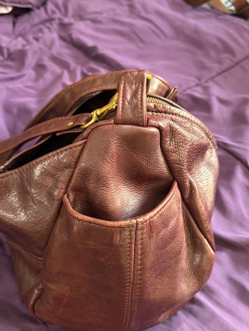 Artisan, genuine, leather bag purchased at craft fair handmade - Picture 15 of 16
